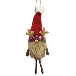 BreeBe - *Red Reindeer Gnome Felted Ornament - Brown, Red