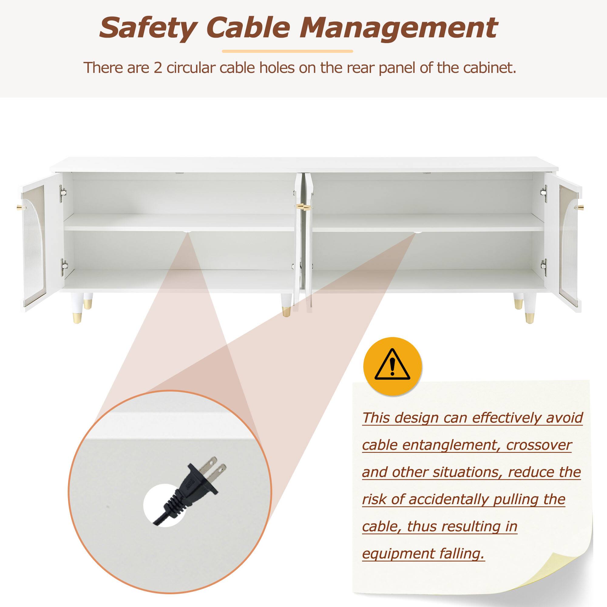 Safety Cable Management

There are 2 circular cable holes on the rear panel of the cabinet.

This design can effectively avoid cable entanglement, crossover and other situations, reduce the risk of accidentally pulling the cable, thus resulting in equipment falling.