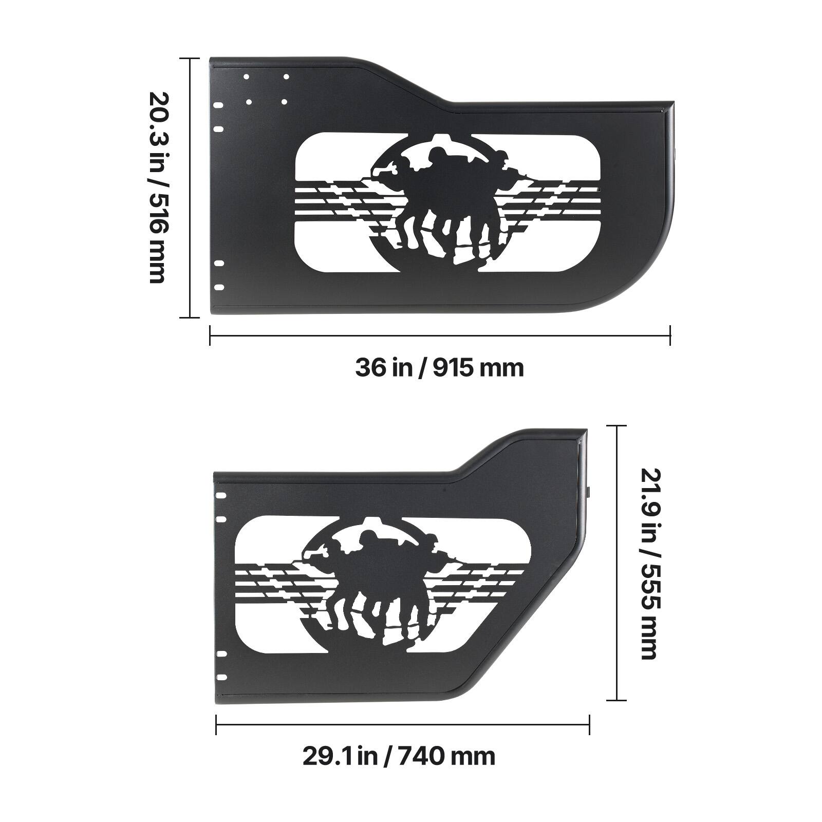20.3 in / 516 mm  
36 in / 915 mm  
21.9 in / 555 mm  
29.1 in / 740 mm