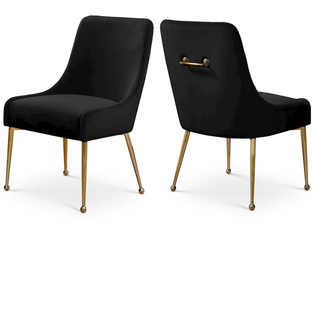 Meridian Furniture - Owen Velvet Dining Chair, Set of 2 - Black