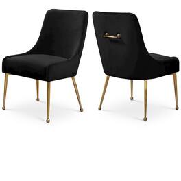 Meridian Furniture - Owen Velvet Dining Chair, Set of 2 - Black