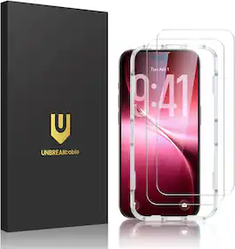 UNBREAKcable - 2-Pack Screen Protector Tempered Glass for iPhone 18 Pro Max - Clear