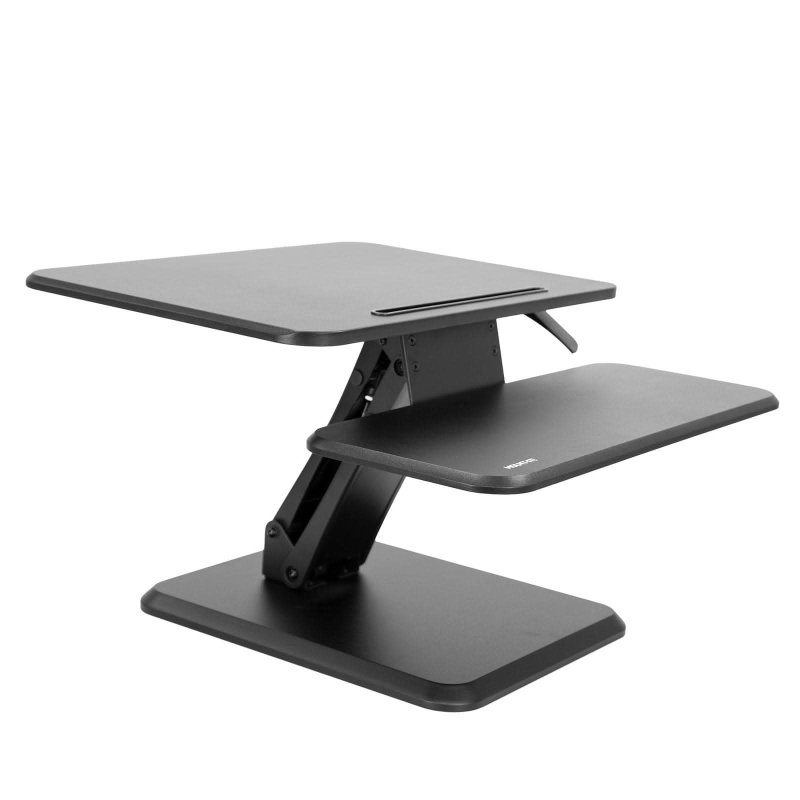 Alt View 4. Mount-It! - Height Adjustable Compact Standing Desk Converter with Gas Spring Lift and Integrated Device Slot, Black - Black.