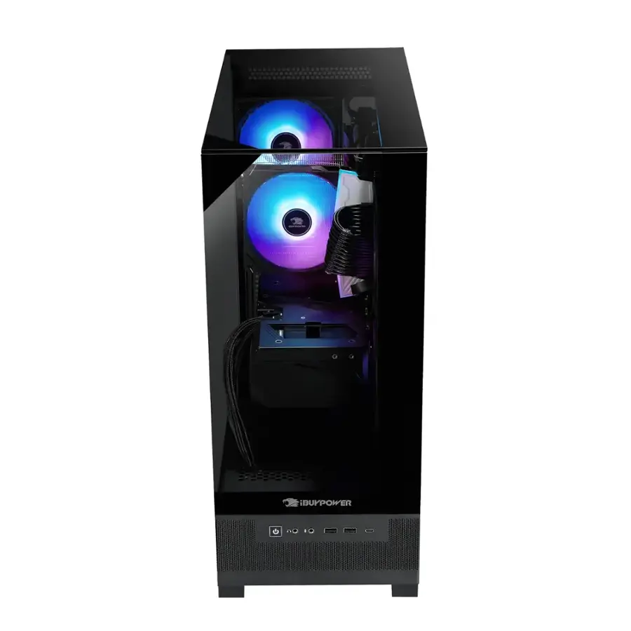 Alt View 3. iBUYPOWER - iBUYPOWER - Element SE Gaming Desktop PC - AMD Ryzen 5 8400F, AMD Radeon RX 6600 8GB, 16GB DDR5 RGB,1TB NVMe - Black.