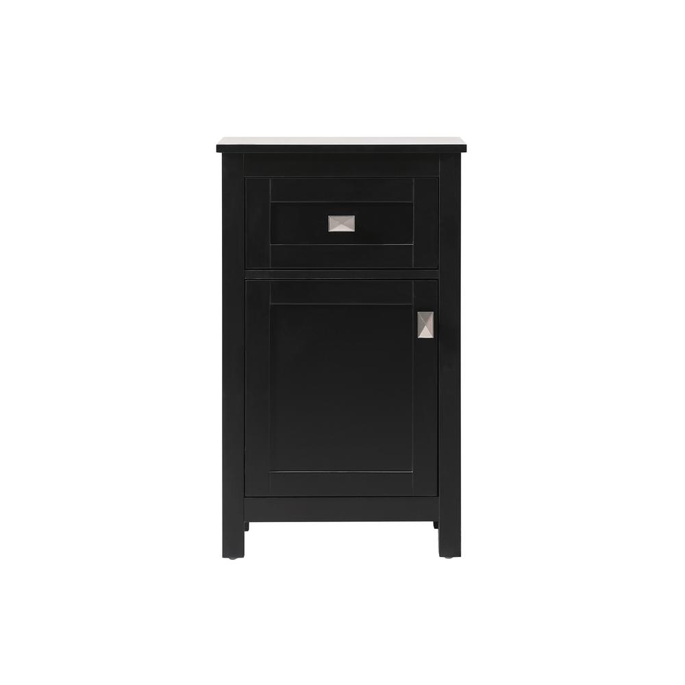 Alt View 5. Elegant Kitchen and Bath - 18 Inch Wide Bathroom Storage Freedstanding Cabinet In Black - Black.