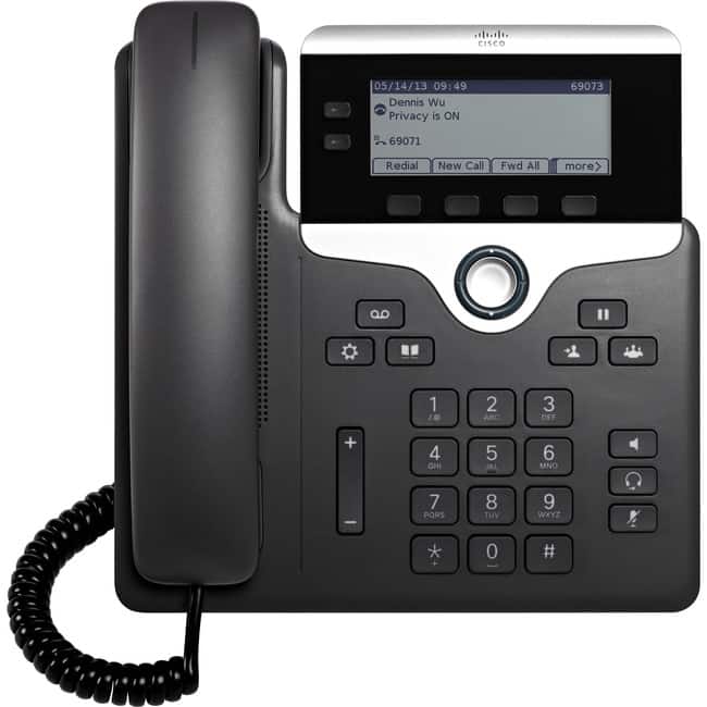 Cisco Consumer Products - Cisco 7821 IP Phone - Corded - 3 Multiple Conferencing - Wall Mountable - 2 x Total Line - VoIP - User Connect - Black