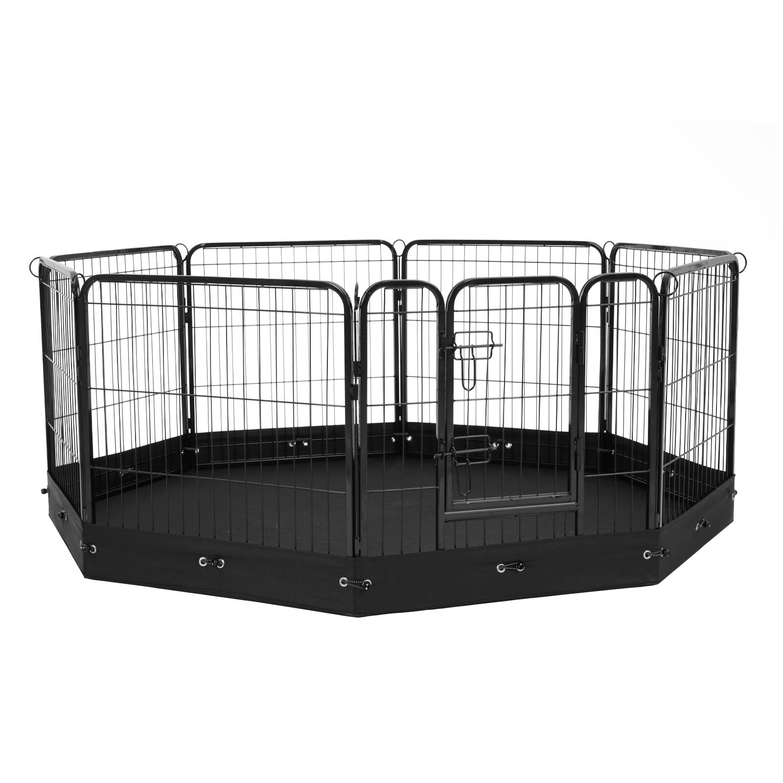 Alt View 5. VEVOR - Dog Playpen, 8 Pcs 24 x 24 in Panels Foldable Metal Pet Exercise Pen, Dog Fence Indoor and Outdoor Pen with Door.
