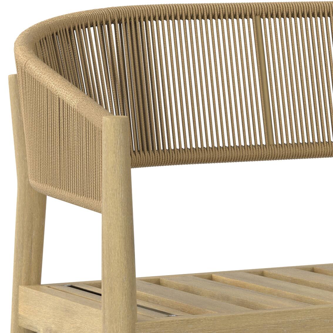 Alt View 6. Simpli Home - Bayshore 59 inch Wide Contemporary Outdoor Sofa in Polyester Fabric, Fully Assembled - Natural.
