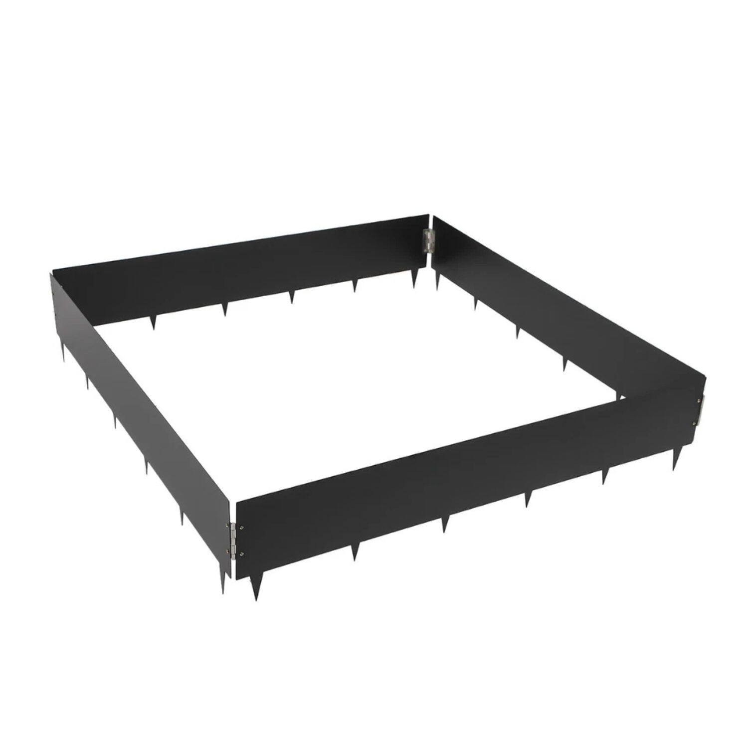 Left. Home Collection - 4pcs Steel Lawn Edging Garden Landscape Yard Border Barrier Decor - Black.