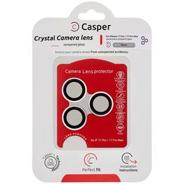Casper - Camera Lens Protector (Clear) Compatible For iPhone 17 Pro / 17 Pro Max - Silver