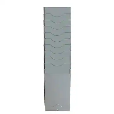 Front. Pyramid Time Systems - Pyramid Time Systems Time Card Rack, 9.25" H x 5.125" W x 2.25" D, 10 Pockets (400-10) - Gray.