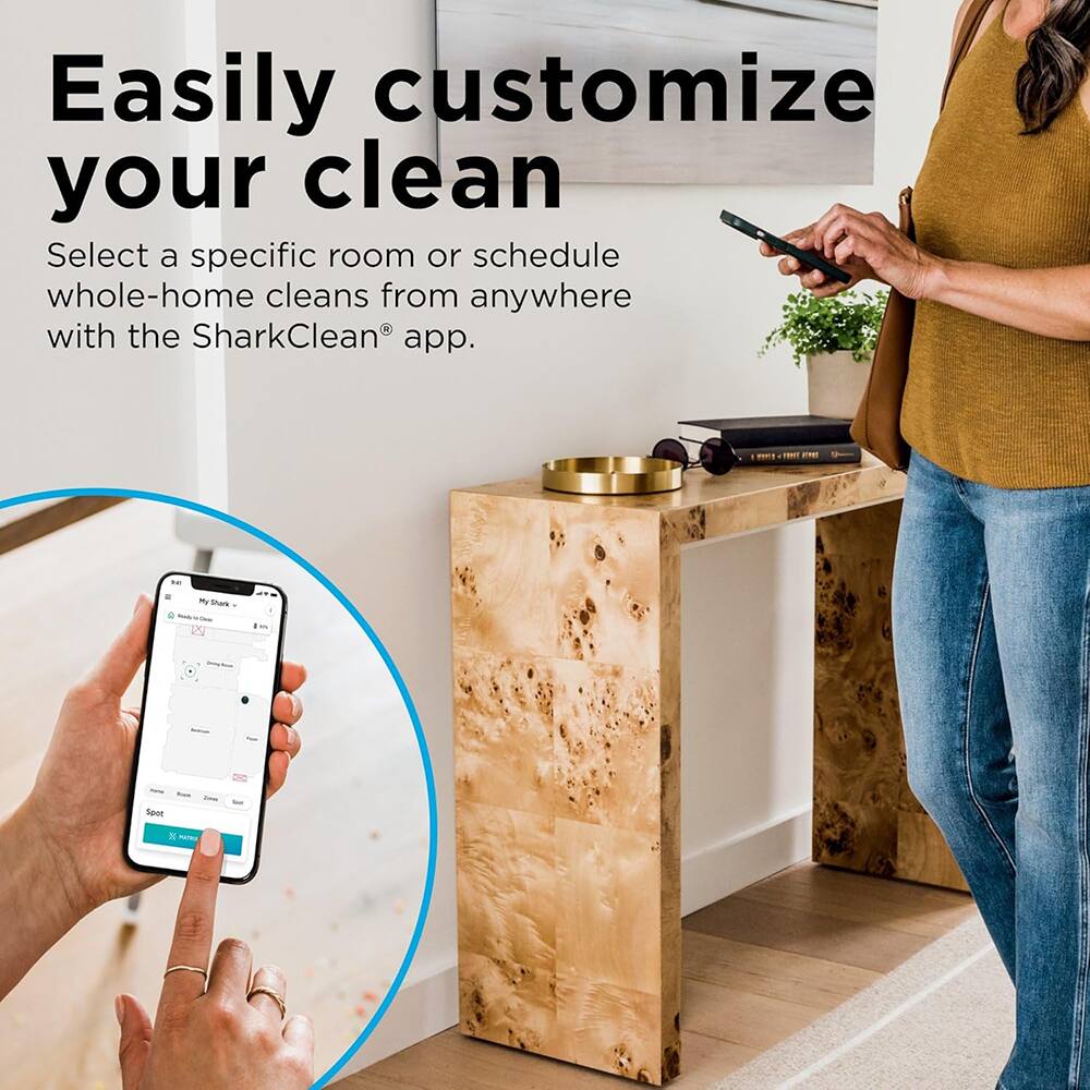 Easily customize your clean

Select a specific room or schedule whole-home cleans from anywhere with the SharkClean® app.