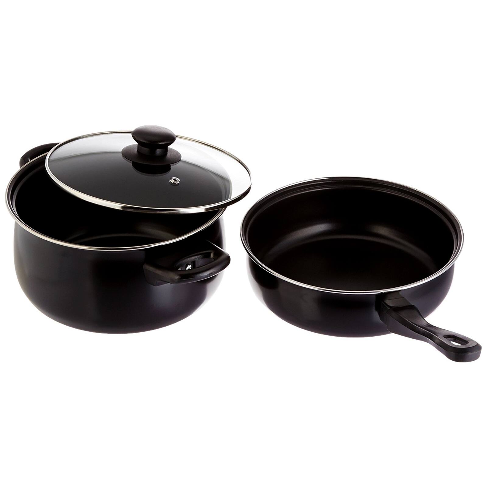 Alt View 4. Gibson - Gibson Home Chef Du Jour 7 Piece Carbon Steel Nonstick Cookware Set in Black - Black.