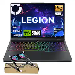Lenovo - Upgraded - Legion Pro 5 16" WQXGA Gaming Laptop - Intel Core i7-14650HX - NVIDIA GeForce RTX 5060 - 64GB RAM 4TB SSD - Cooler - Black