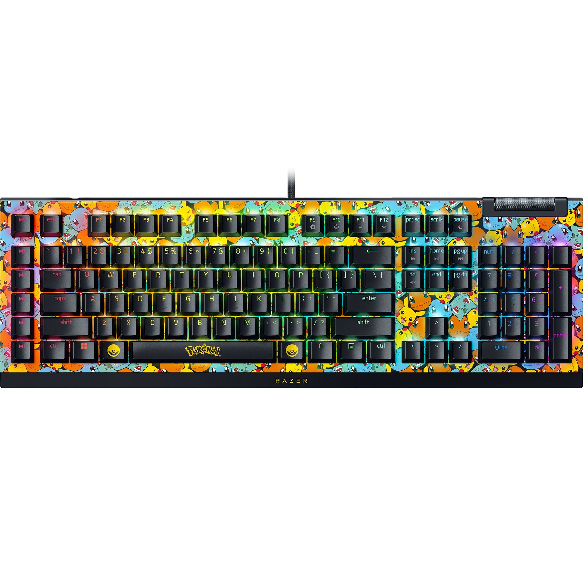 Razer - BlackWidow V4 X Full Size Wired Mechanical Green Clicky Switch Gaming Keyboard with Chroma RGB Backlighting - Pokémon Edition - Front_Zoom