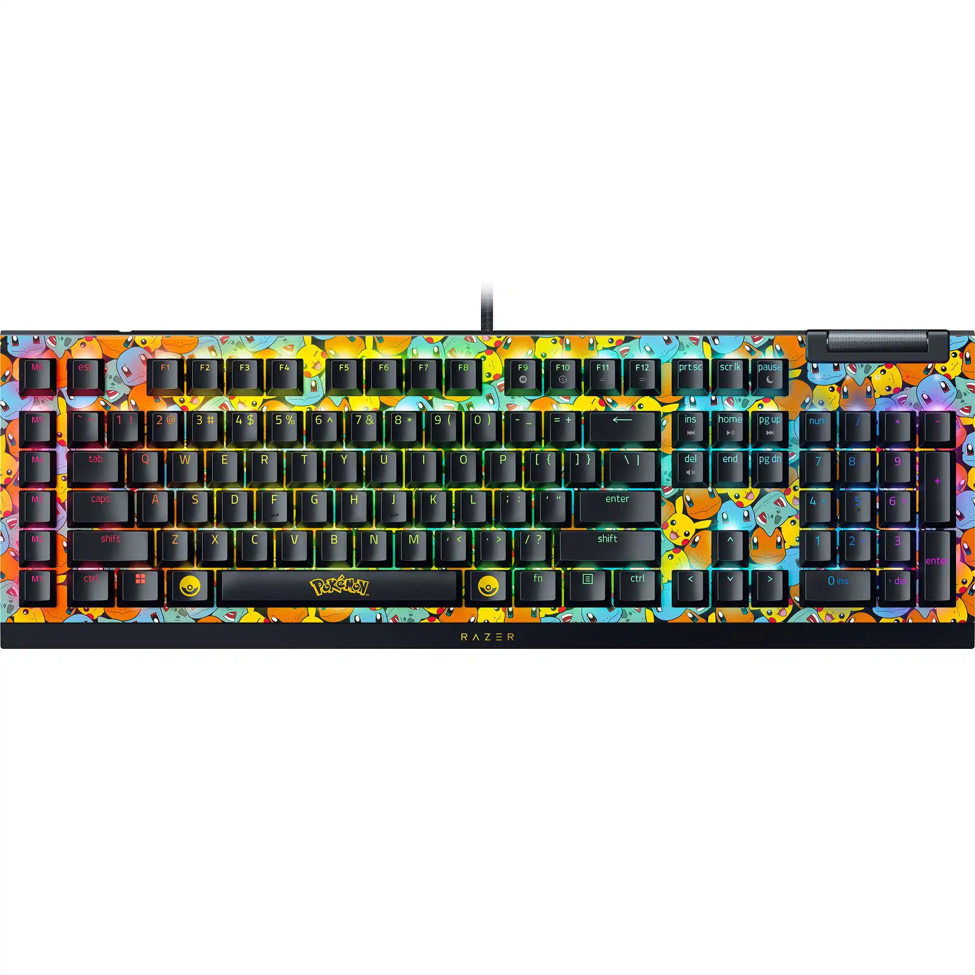 Razer - BlackWidow V4 X Full Size Wired Mechanical Green Clicky Switch Gaming Keyboard with Chroma RGB Backlighting - Pokémon Edition