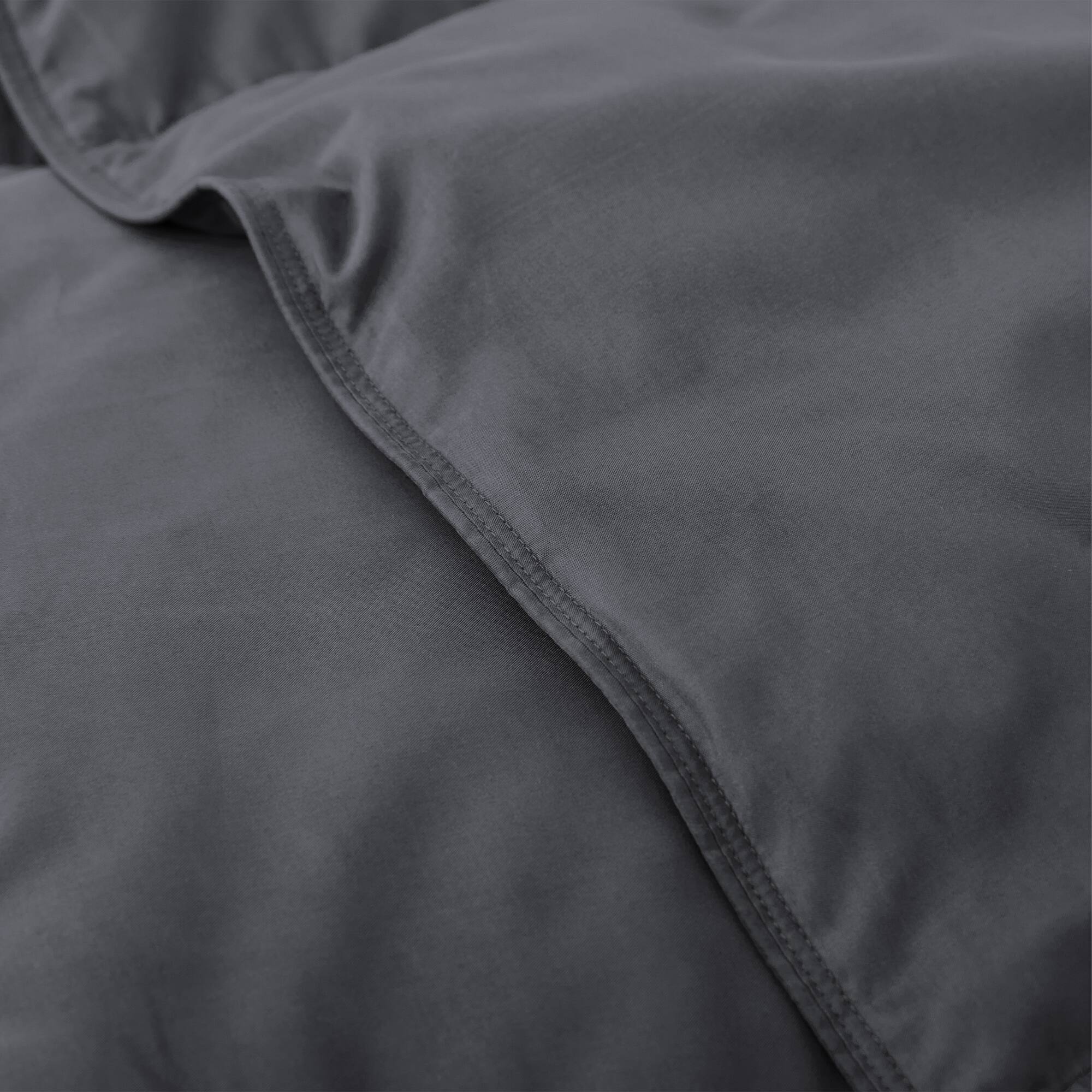 Back. Peace Nest - Dreamhood All Season Soft Premium Feather Down Fiber Comforter Duvet Insert, Gray, King - Gray.