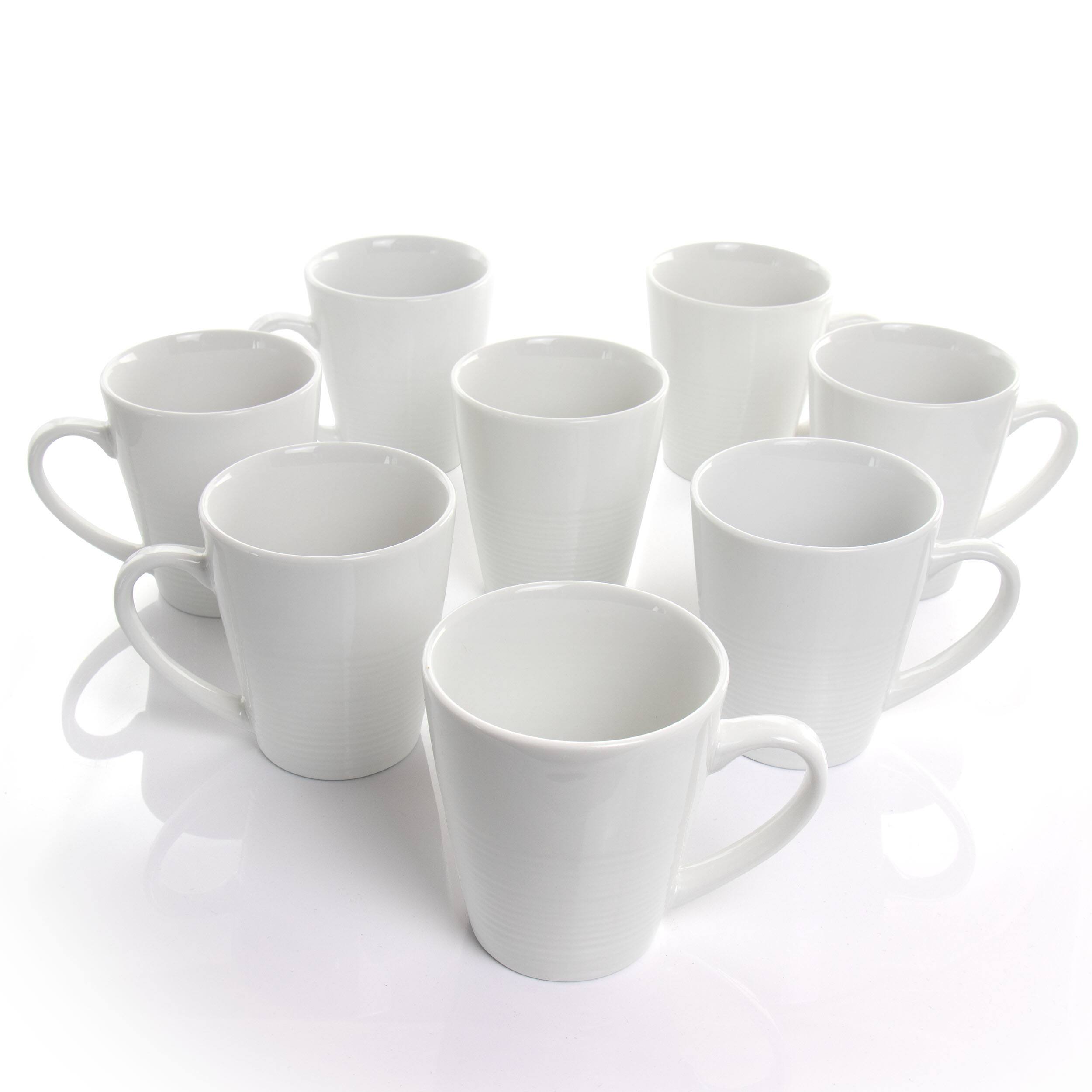 Alt View 7. Elama - Elama Amie 8 Piece 12 Ounce Porcelain Mug Set in White - White.