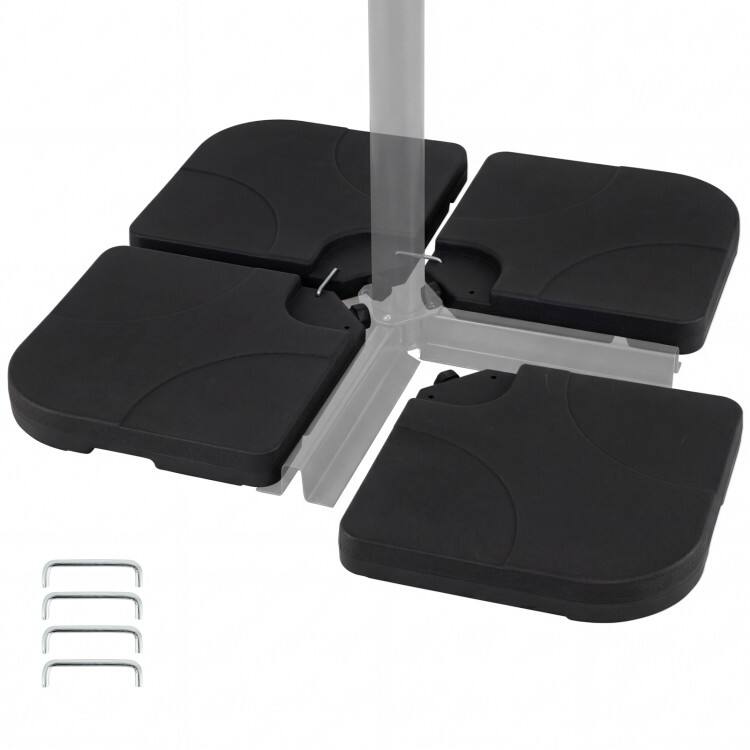 Alt View 4. Mondawe - 4-Piece Cantilever Offset Base 164 lbs Heavy Duty Square U-Locking Pins - Black.