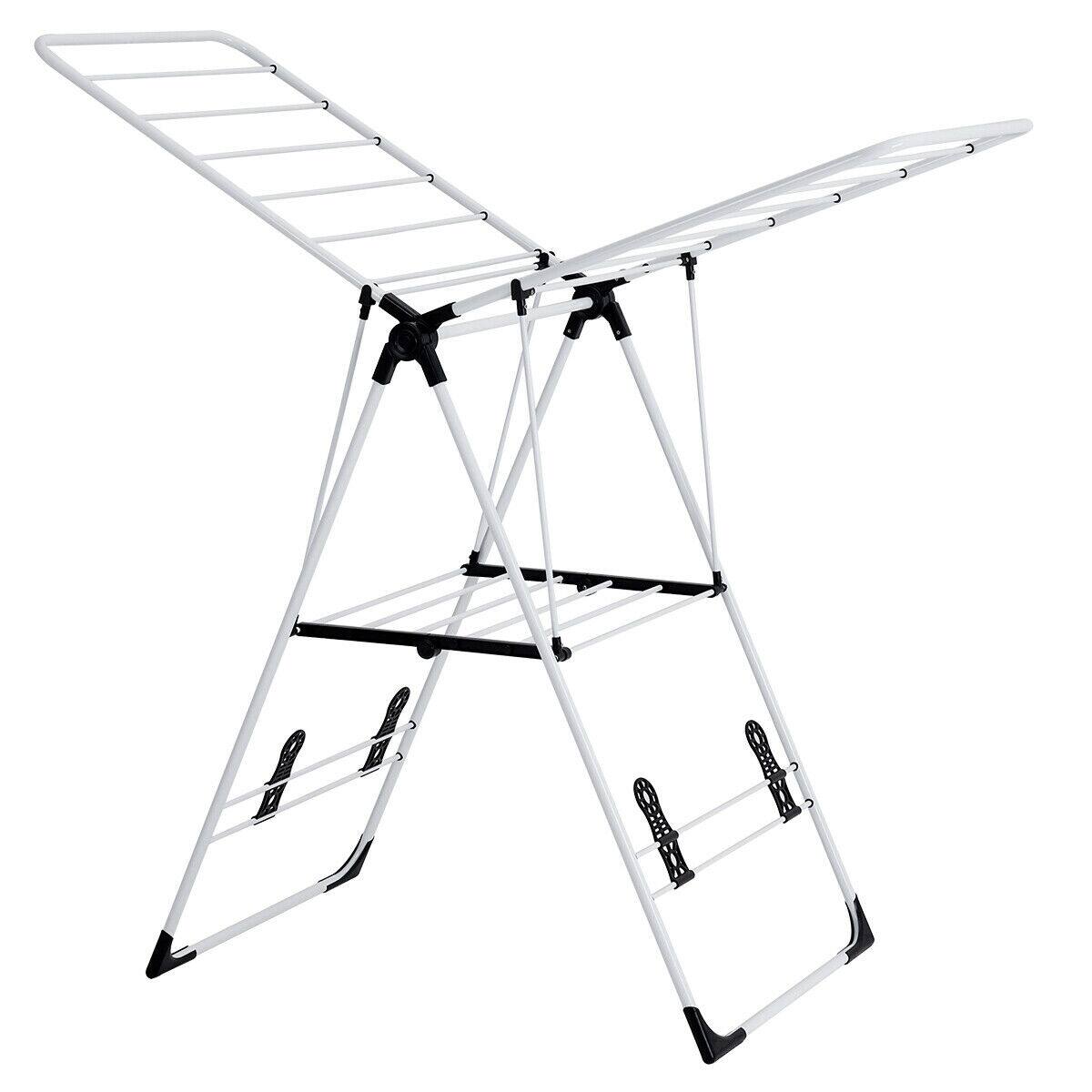Alt View 7. Costway - Costway Laundry Clothes Storage Drying Rack Portable Folding Dryer Hanger Heavy Duty - White.