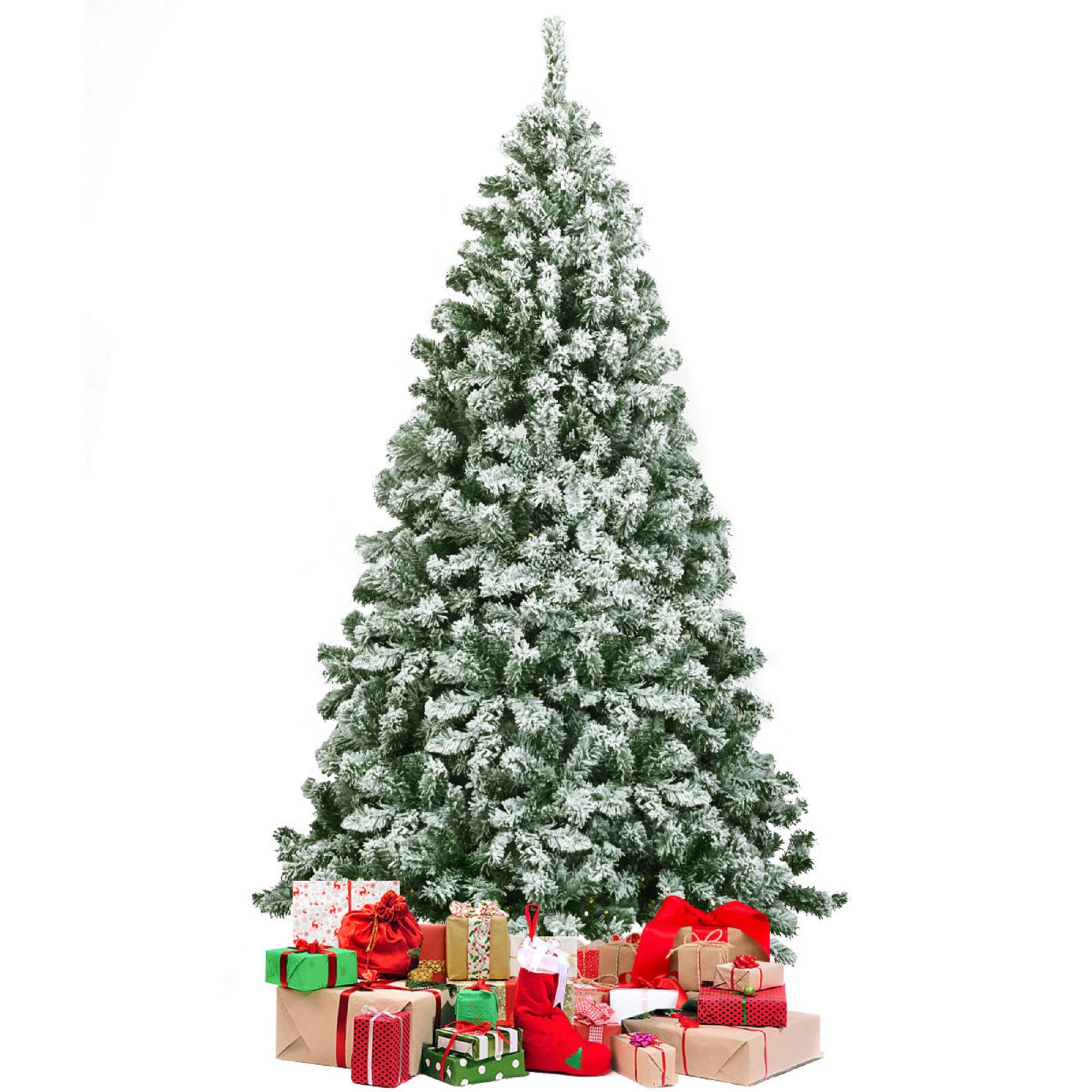 Alt View 19. Costway - 6FT Snow Flocked Artificial Christmas Tree Hinged w/928 Tips and Foldable Base - Green/White.