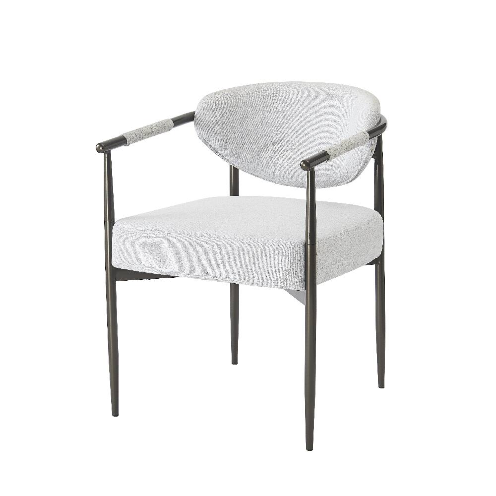Alt View 8. Loheer - Loheer Modern Dining Chairs Set of 2 Upholstered Beige Armchairs with Bronze Iron Frame Kitchen Accent Chairs - Beige.