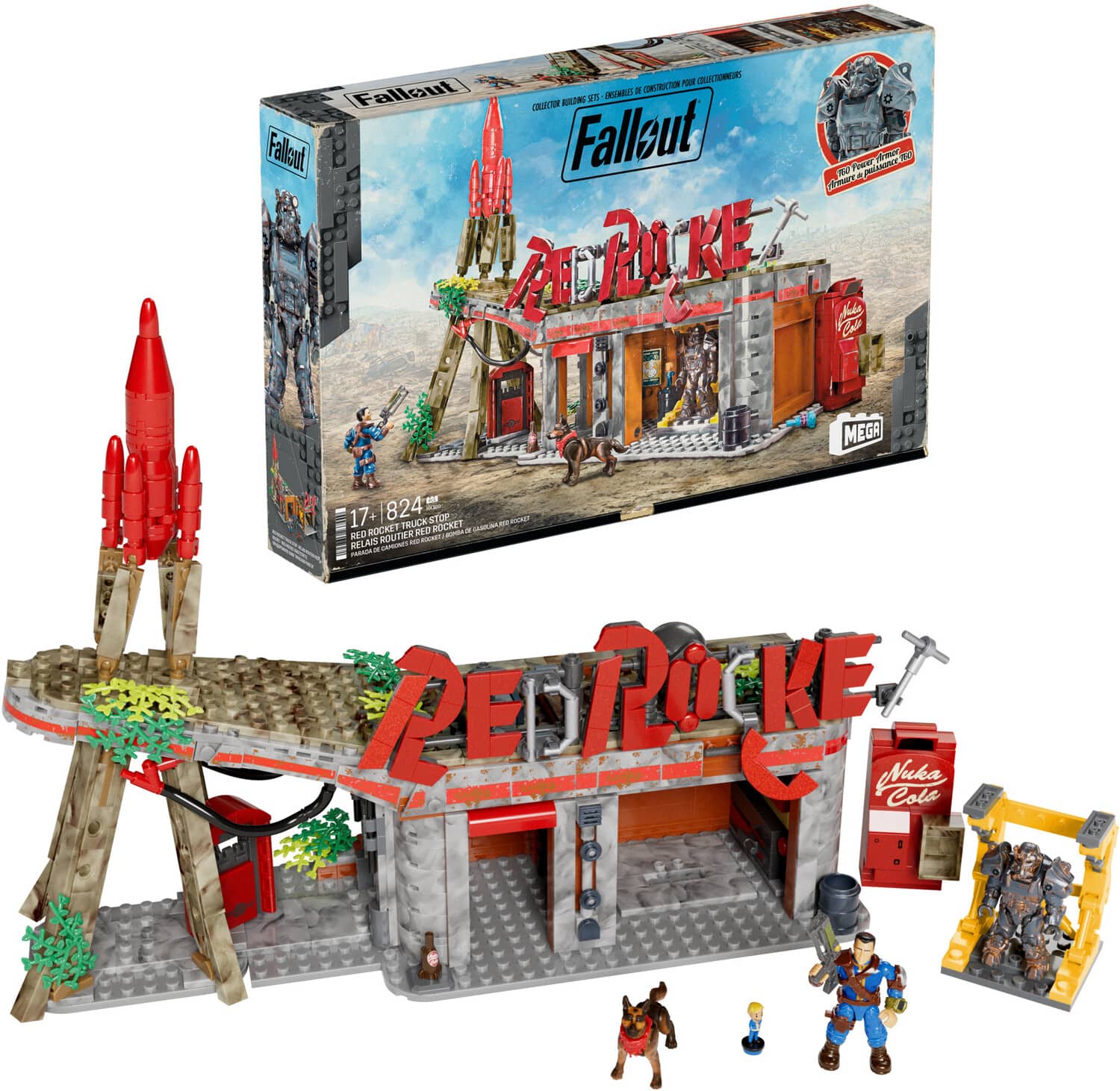 Mega Bloks - Fallout: Red Station, 824 Piece Buiding Toy Set - COLLECTABLES - Multicolor