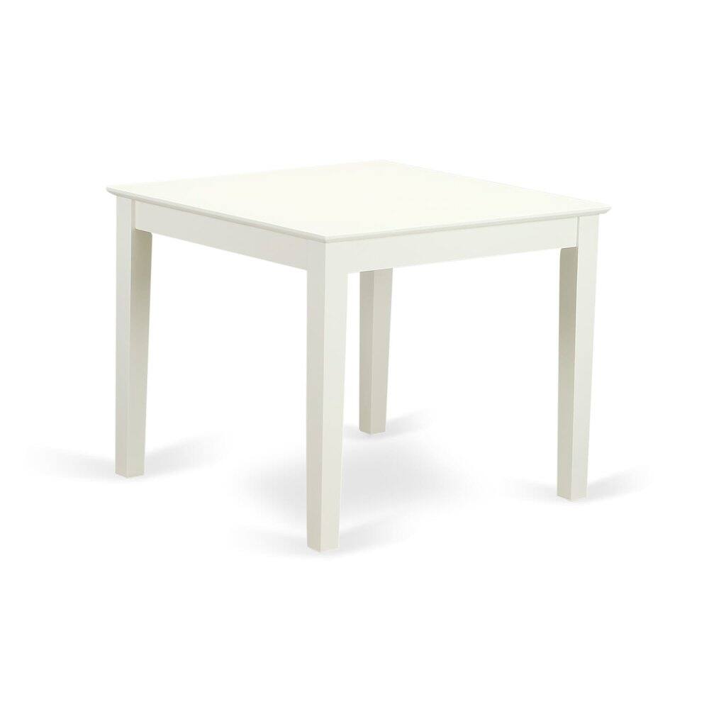 Angle. East West Furniture - 5 PC Kitchen Table and 4 Wood Dining Chairs in Linen White - Linen White.