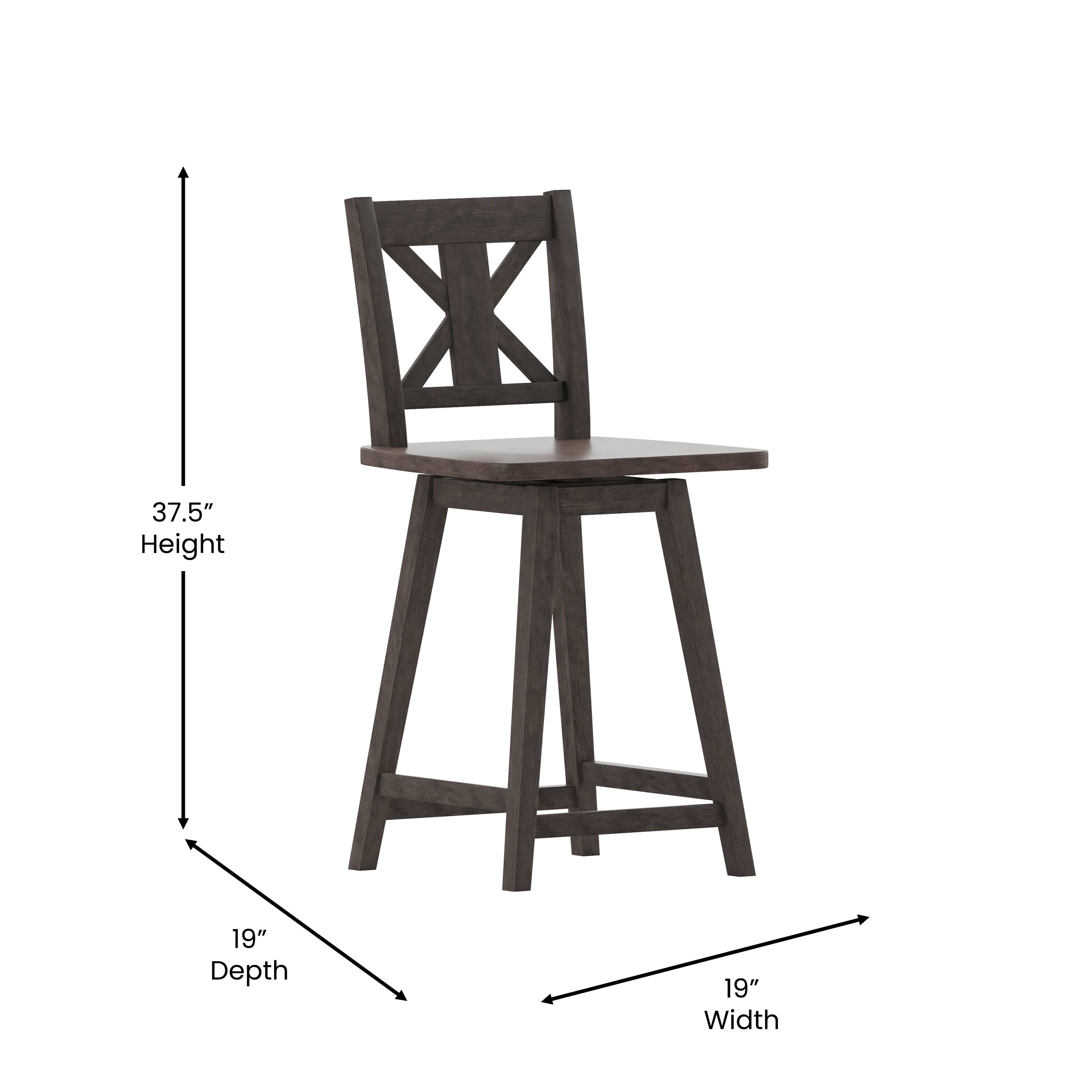 37.5" Height, 19" Depth, 19" Width