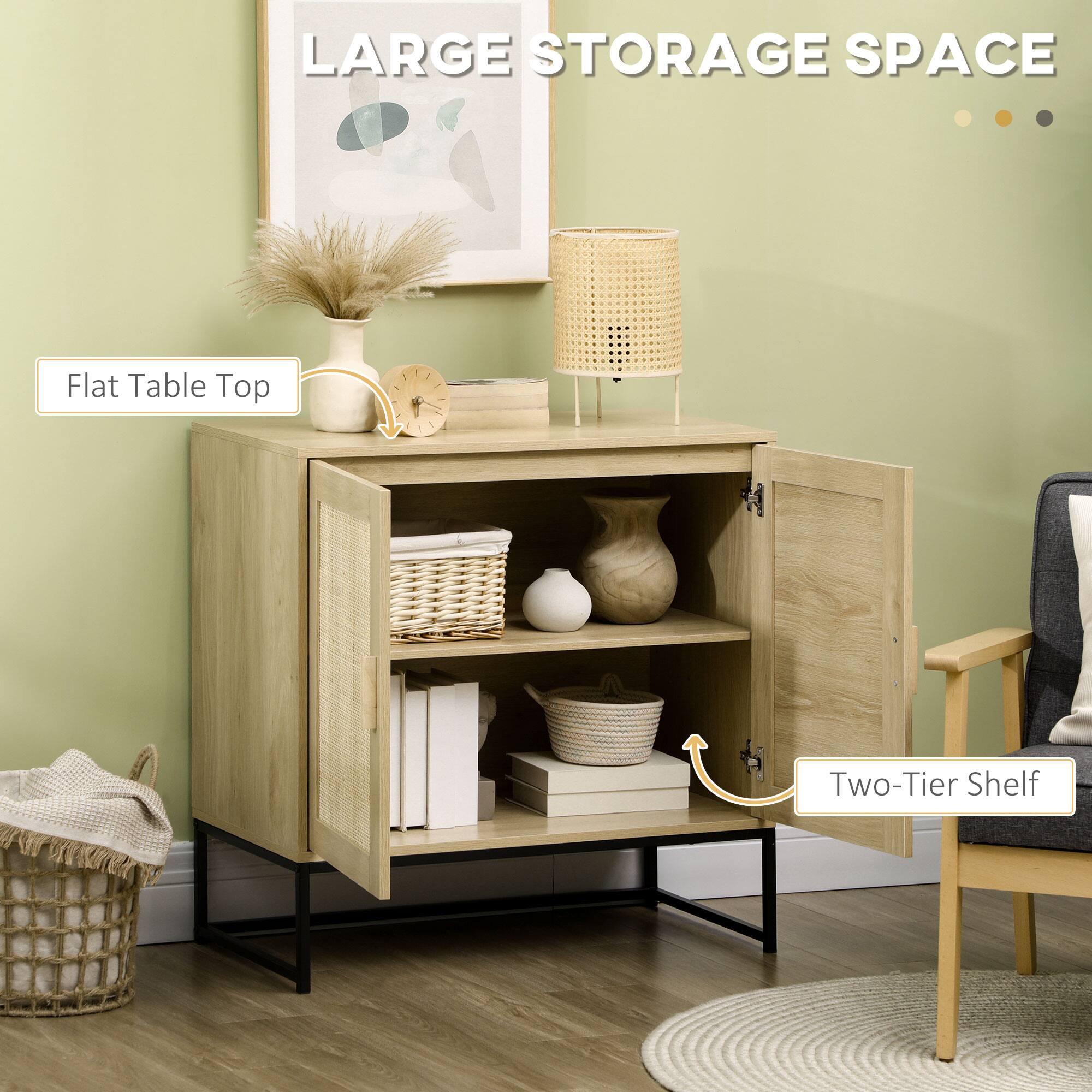 LARGE STORAGE SPACE
Flat Table Top
Two-Tier Shelf