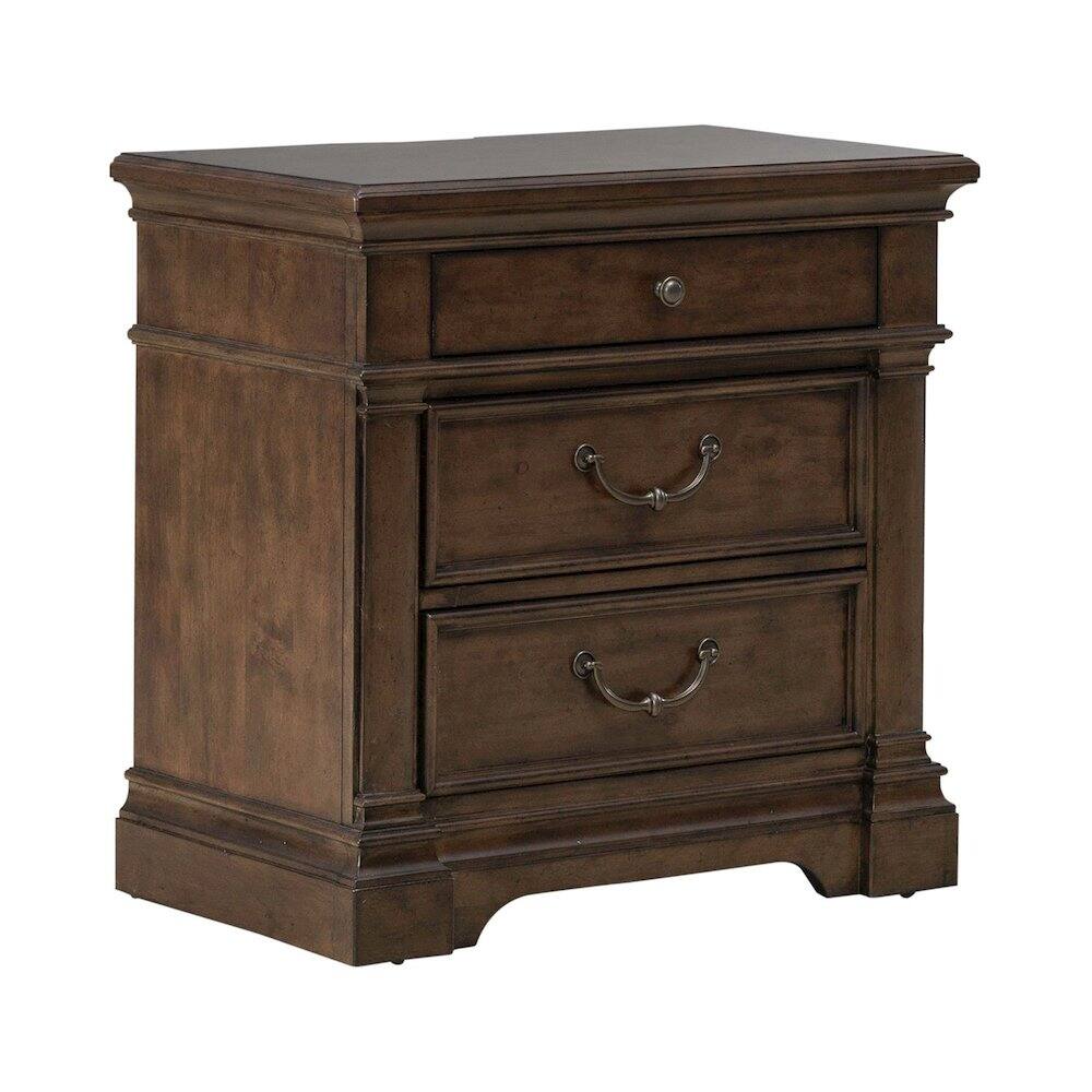 Alt View 2. Liberty Furniture Industries - Arden Road Bedroom Nightstand w/ Charging Station AC USB-A USB-C - Satin Cherry - Satin Cherry.