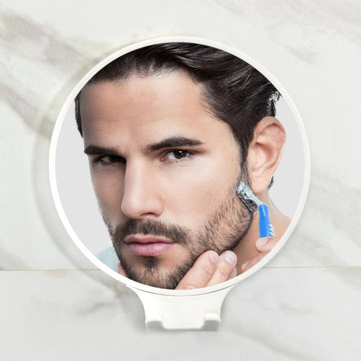 Alt View 6. Zadro - Fogless Wall Mounted Shaving Mirror with 2X Magnification & Razor Holder - White.