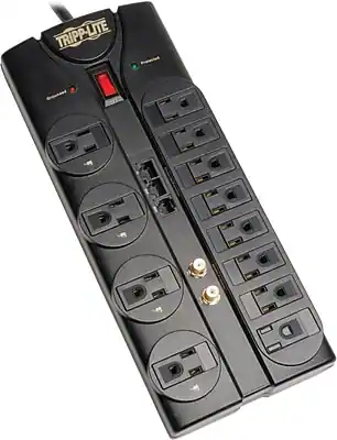 Front. Tripp Lite - 12 Outlet Surge Suppressor, 8' Cord, 2880 Joules - Black.