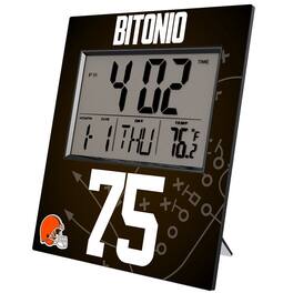 Keyscaper - Joel Bitonio Cleveland Browns Digital Desk & Wall Clock - Multicolor