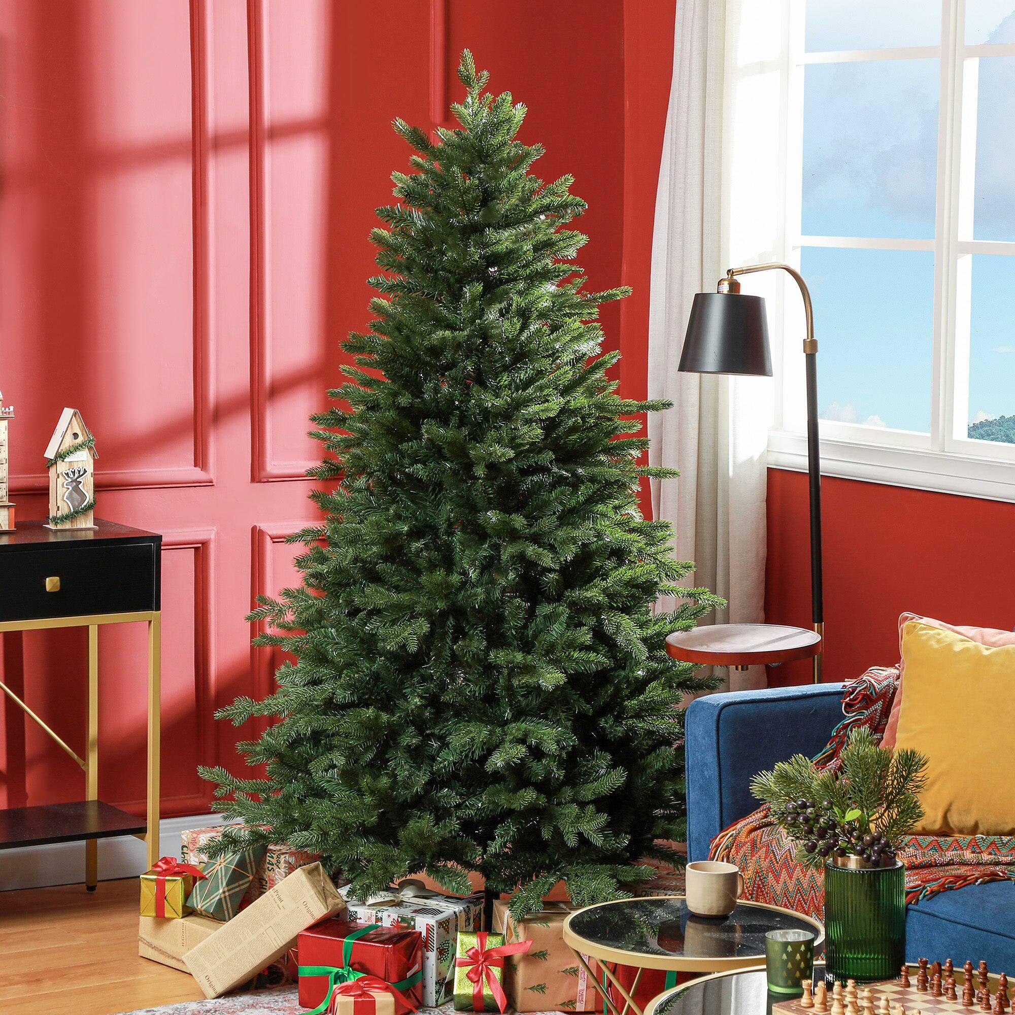 Angle. BreeBe - 6ft Artificial Christmas Tree with 1821 Tips - Green.