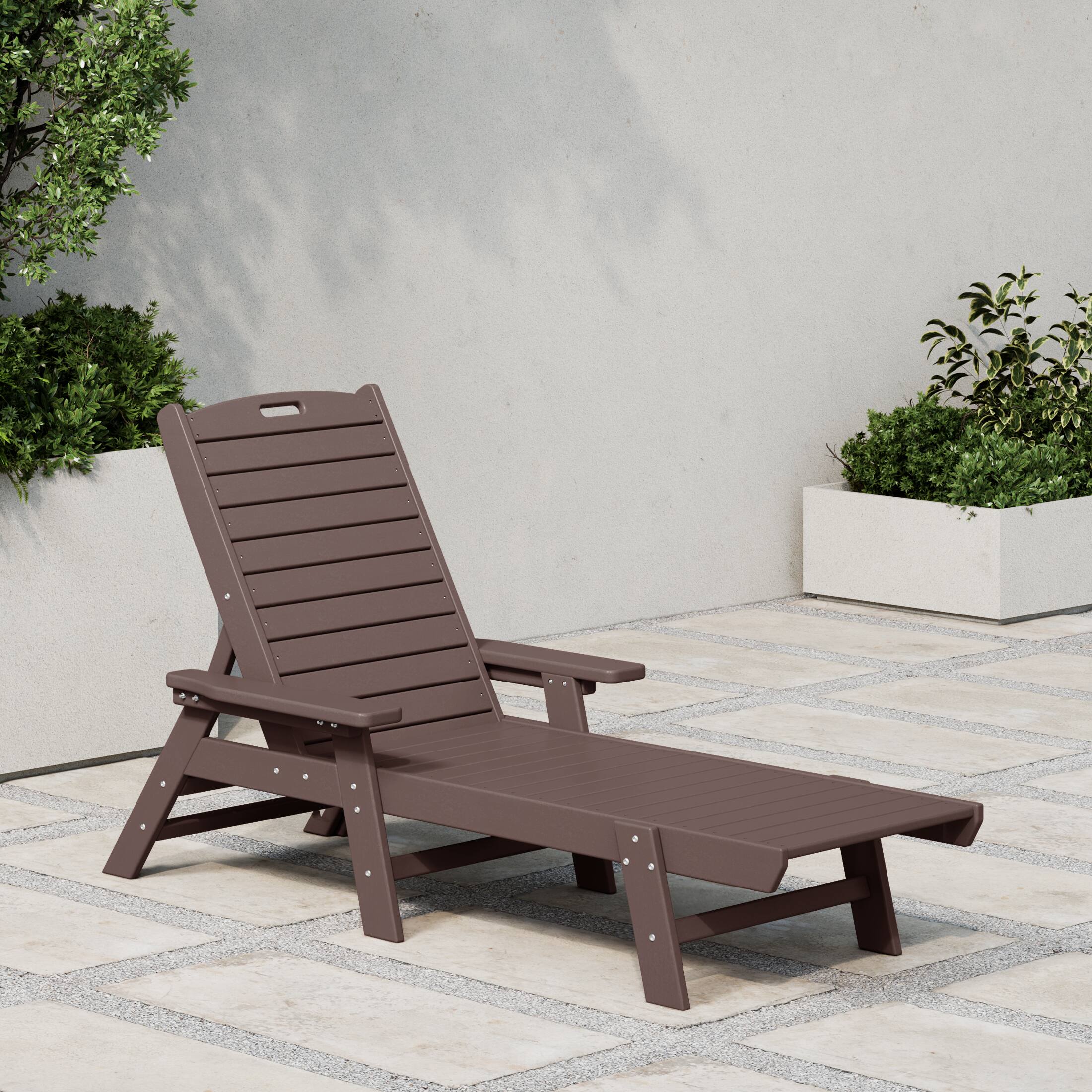 Angle. WestinTrends - WestinTrends Malibu Poly Reclining Chaise Lounge - Dark Brown.