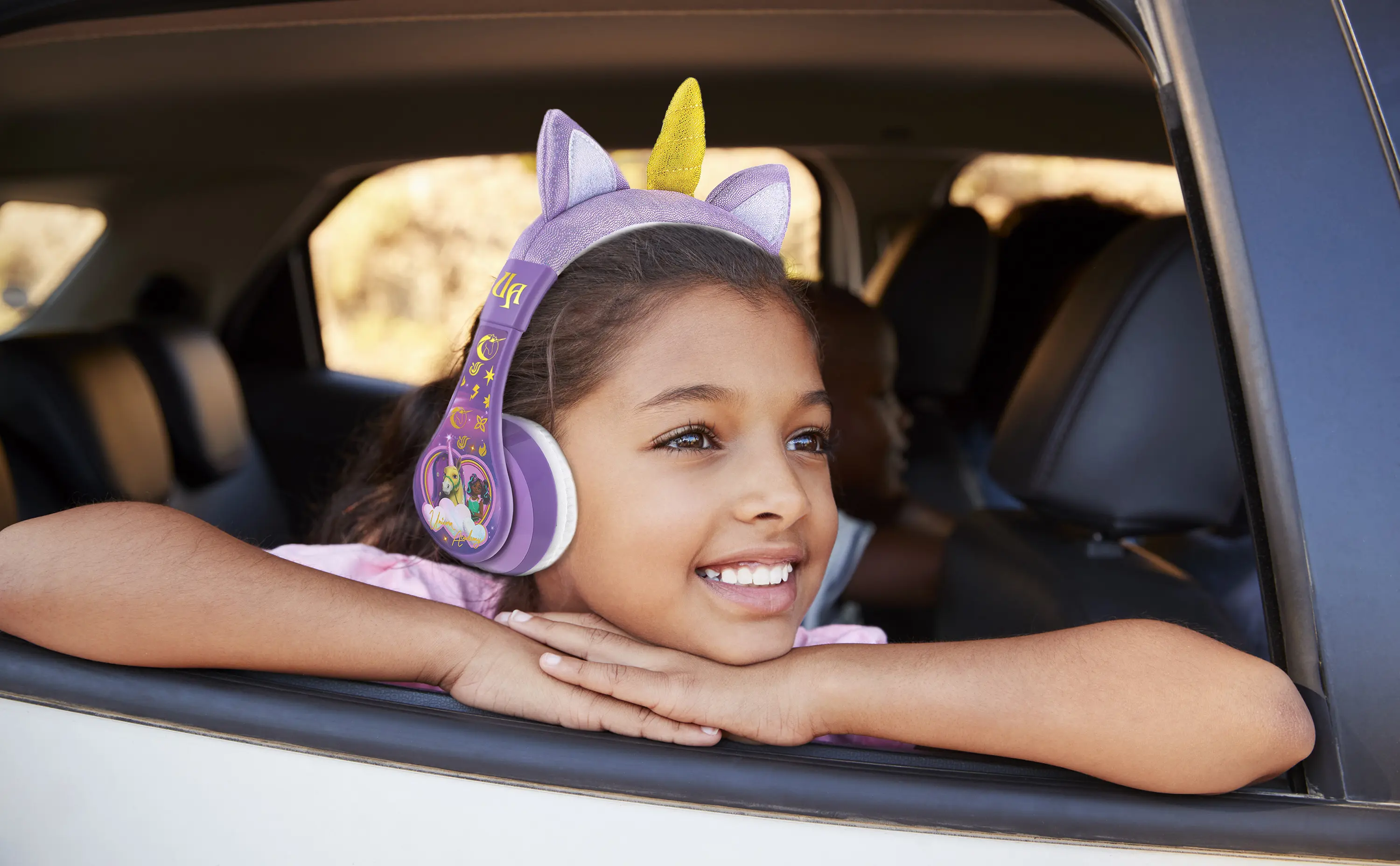 Left. eKids - eKids Unicorn Academy Bluetooth Headphones for Kids, Wireless Headphones for School, Home, or Travel - Multicolor.