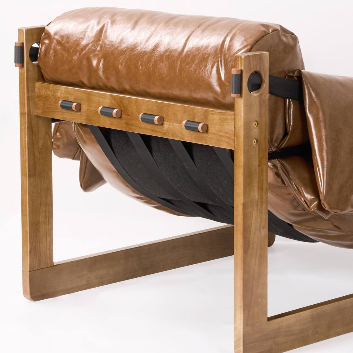 Alt View 1. E.P. Light - Vintage Solid Wood Leisure Chair - Brown.