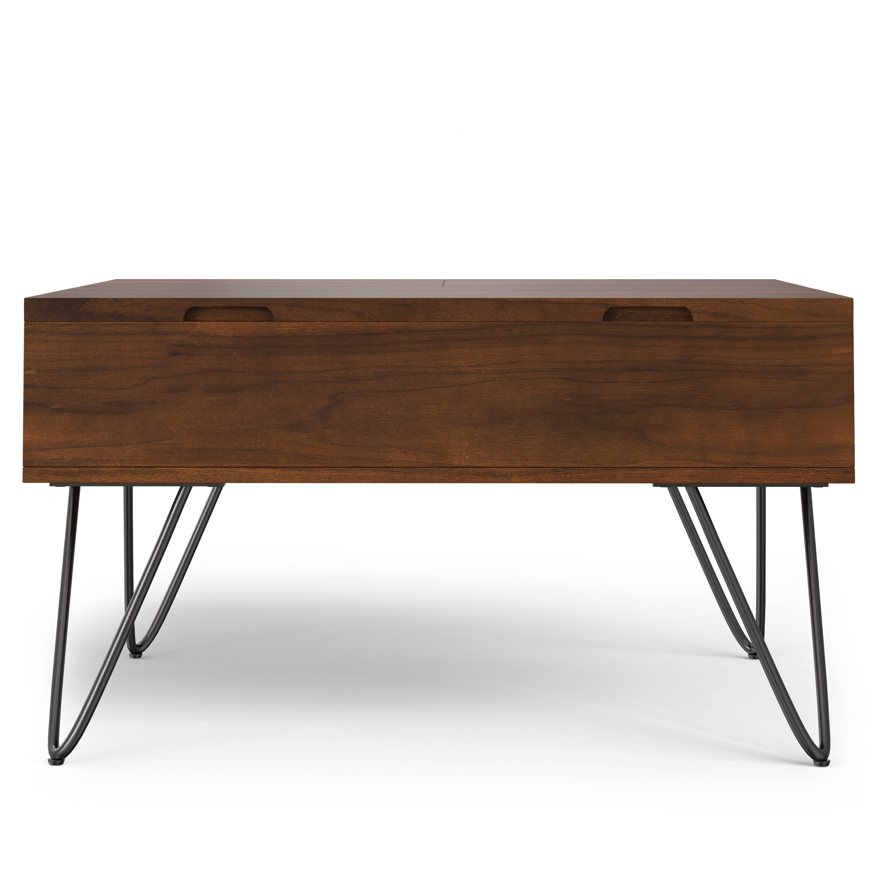Simpli Home Hunter 32 inch Wide Solid Wood Lift Top Square Coffee