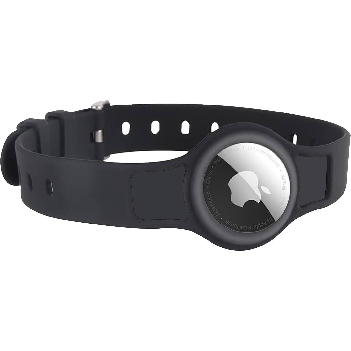 Alt View 14. SaharaCase - Silicone Dog Standard Collar with Apple AirTag slot - 14-in to 20-in Neck - Black.