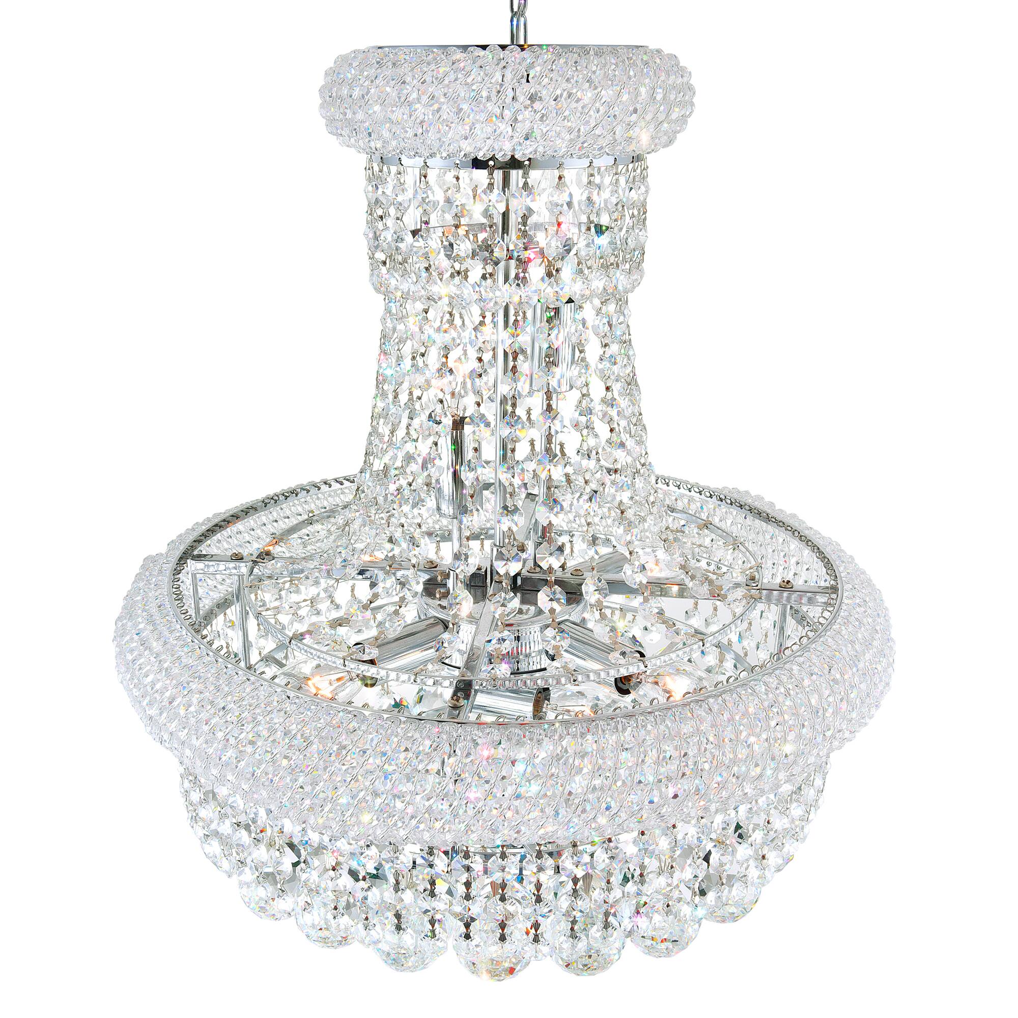 Left. CWI Lighting - Empire 14 Light Down Chandelier With Chrome Finish - Chrome.