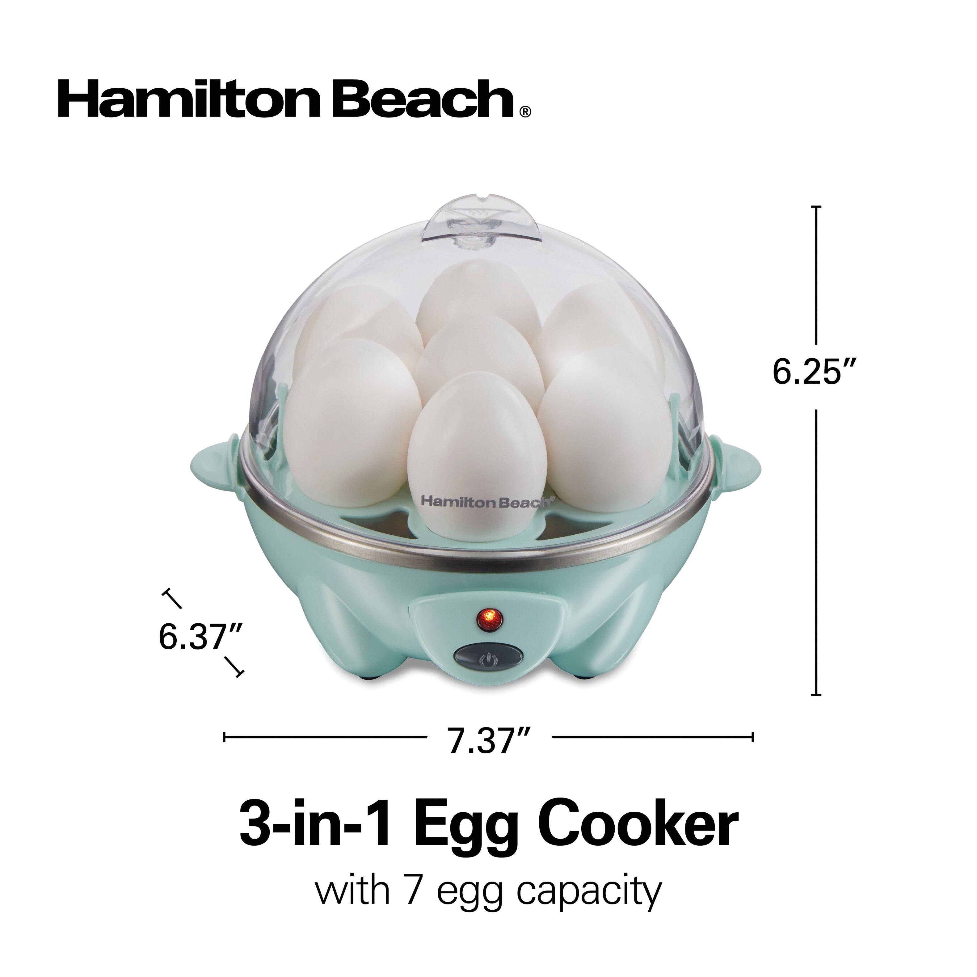 Hamilton Beach®
3-in-1 Egg Cooker with 7 egg capacity
6.25"
6.37"
7.37"