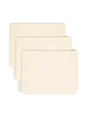 Front. Smead - Shelf-Master End Tab File Folder, Straight Cut, Letter Size, Manila, 100/Box - Manila.