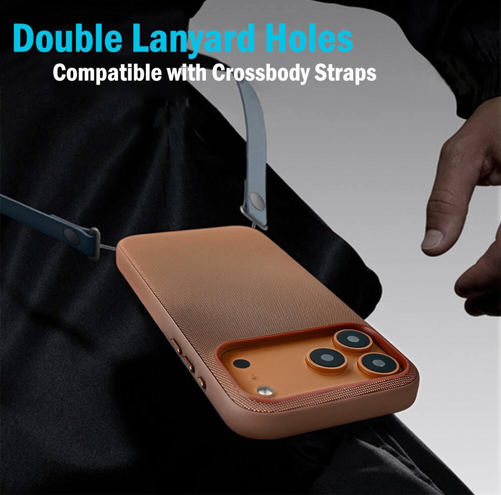 Double Lanyard Holes  
Compatible with Crossbody Straps
