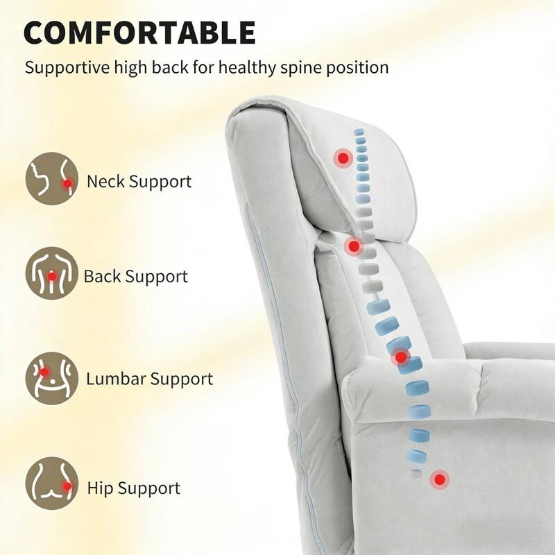 COMFORTABLE  
Supportive high back for healthy spine position  
- Neck Support  
- Back Support  
- Lumbar Support  
- Hip Support