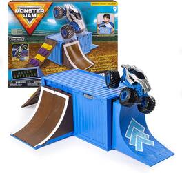 Monster Jam - Ship It & Flip It Transforming Playset with Exclusive 1:64 Scale Die-Cast Truck - Multicolor