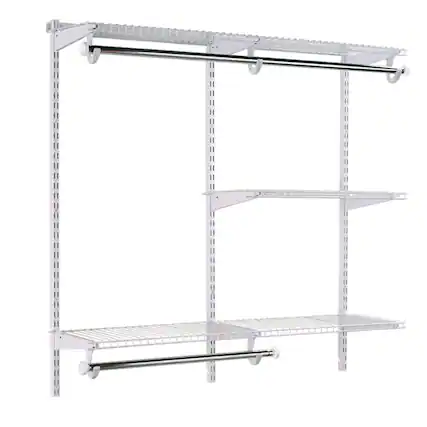Front. RubberMaid - Rubbermaid Configurations 4-8 Feet Custom DIY Closet Organizer Kit, White - White.