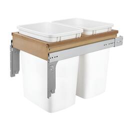 Rev-A-Shelf - Pullout Trash Cans, Full-Height Cabinet, 50 qt.,4WCTM-1850DM2-419-FL - Light Brown