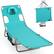 Front. Costway - Costway Patio Tanning Chair,Folding Beach Lounge Chair with 5-Position Adjustable Backrest - Mint Green.