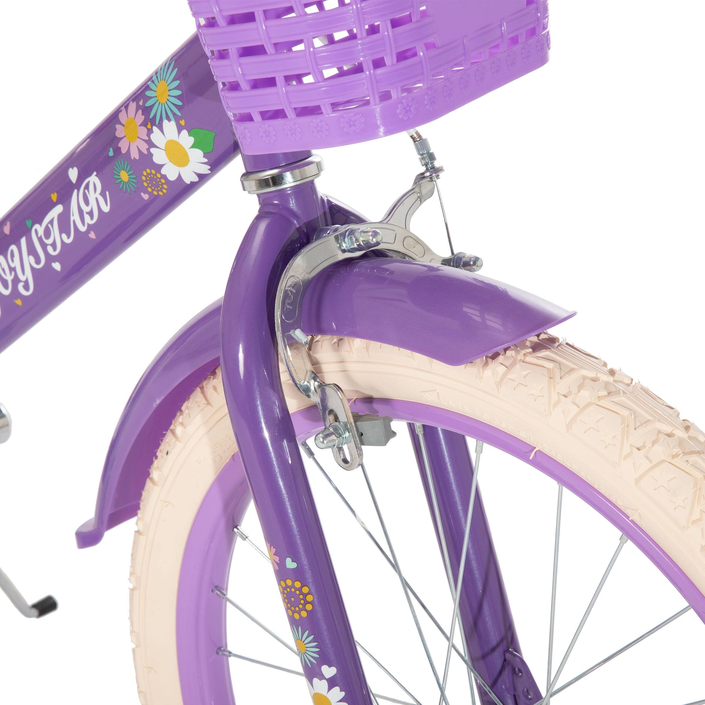 Alt View 8. JOYSTAR - Little Daisy 20" Kids Bike for Girls Boys Ages 8+, Children's Bicycle with Doll Seat & Streamers, Purple - Purple.
